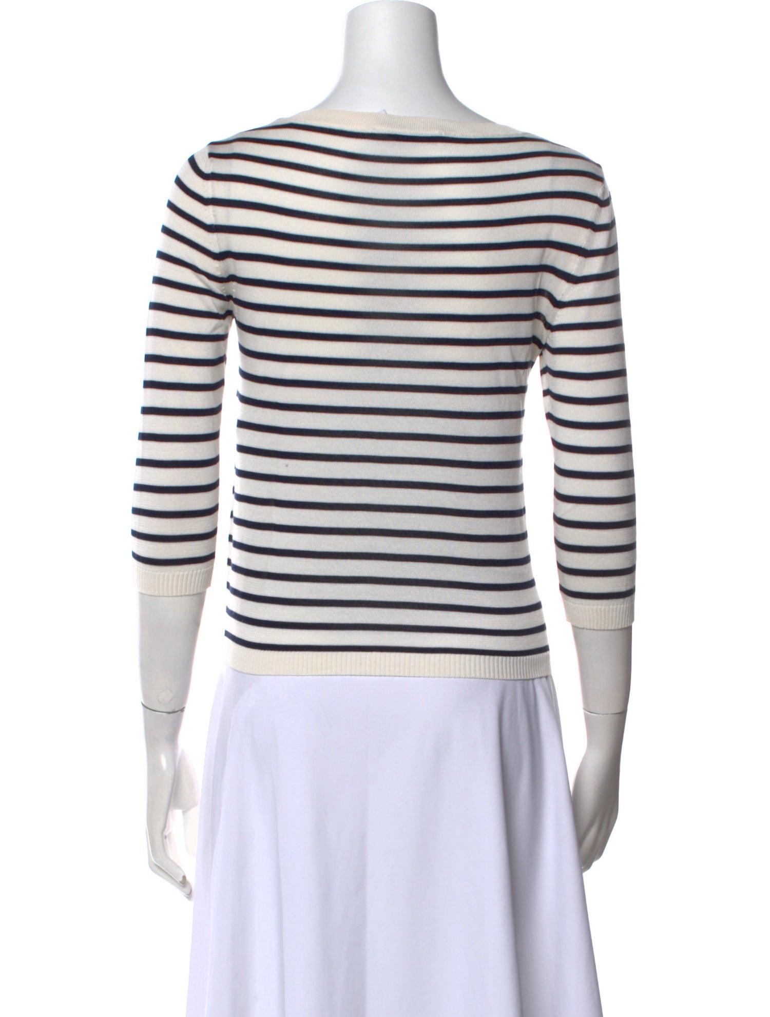 Christian Dior Striped Bateau Neckline Sweater